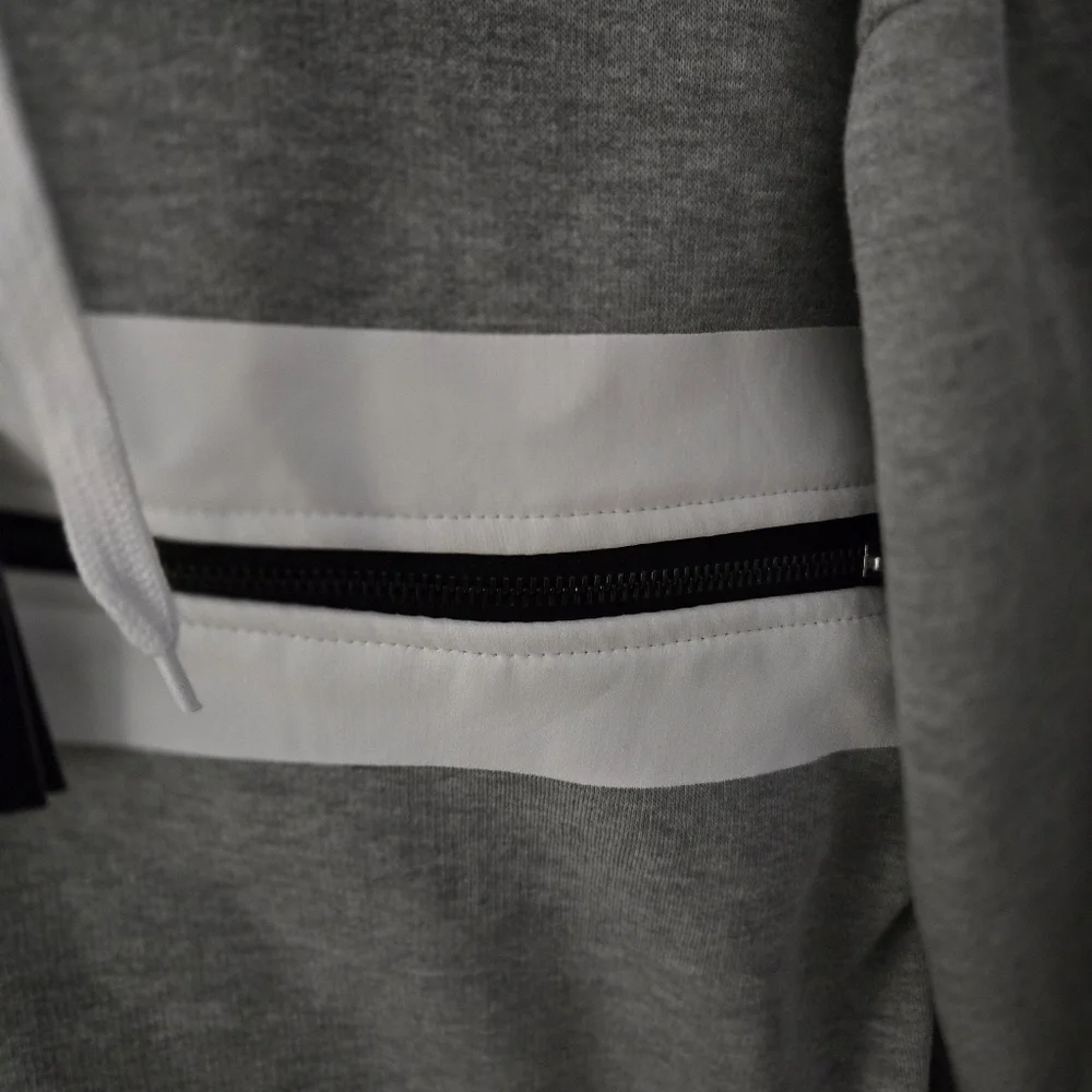 NWT sweatshirt w faux leather striped detail - Picture 4 of 6